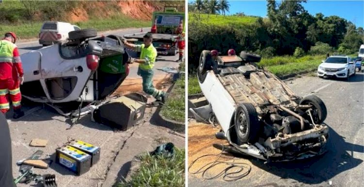 Casal de idosos morre em acidente entre carros na BR 259, em João Neiva