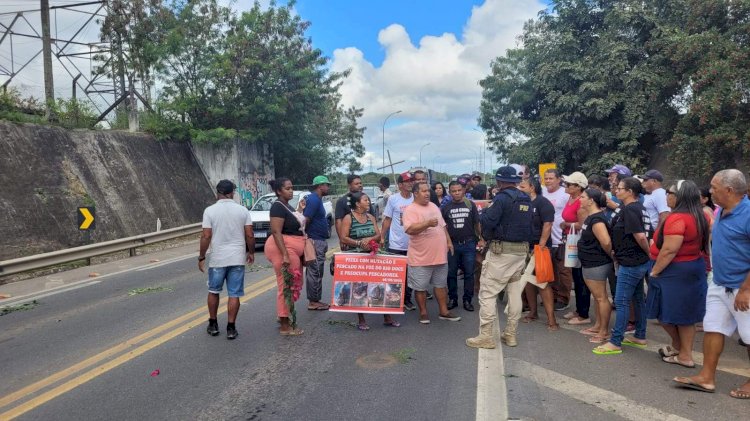 Manifestação causa lentidão na BR-101 Norte