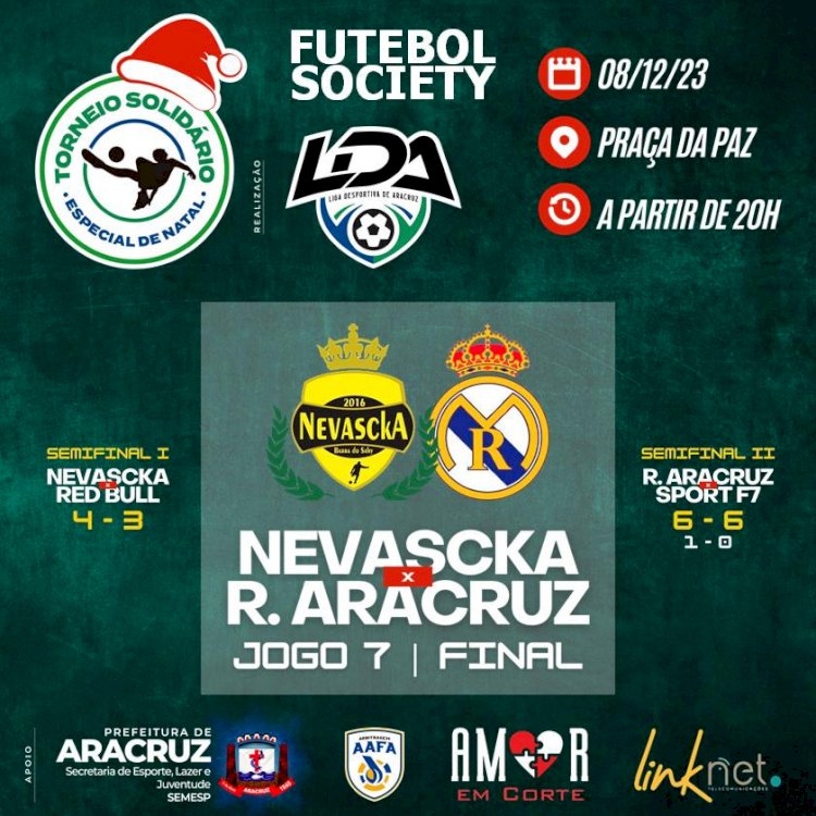 Real Aracruz e Nevascka fazem a final do Torneio Solidário de Natal