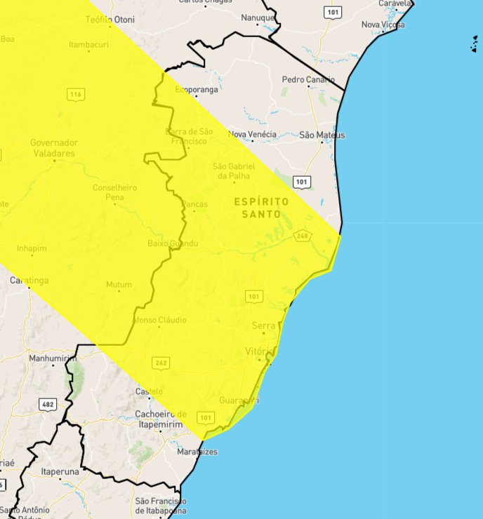 ES recebe dois novos alertas para chuvas intensas