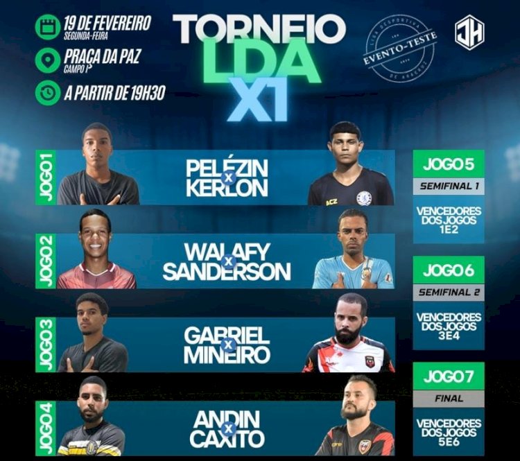 Definidos os confrontos do 1° Torneio LDA X1 de Aracruz